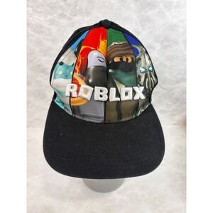 Roblox Boys Graphic Snapback Hat Black Multi Character Embroidered Cap SB78WJRBX